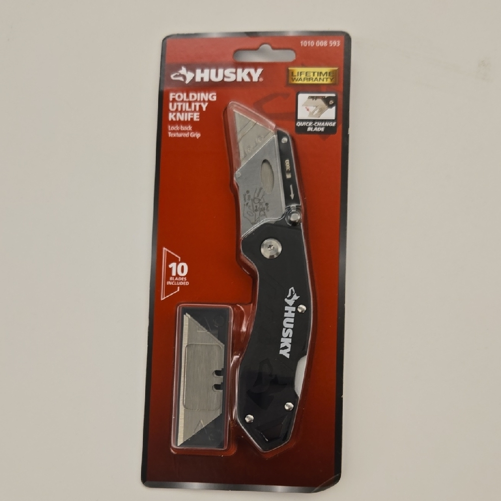 Sky Folding Utility Knife - Black 10 BLADES INCLUDED NWB